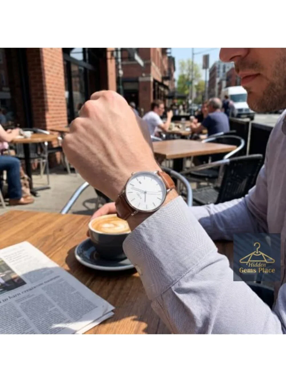Ultra Thin Minimalist Men Watch Analog Waterproof Leather Stainless Steel